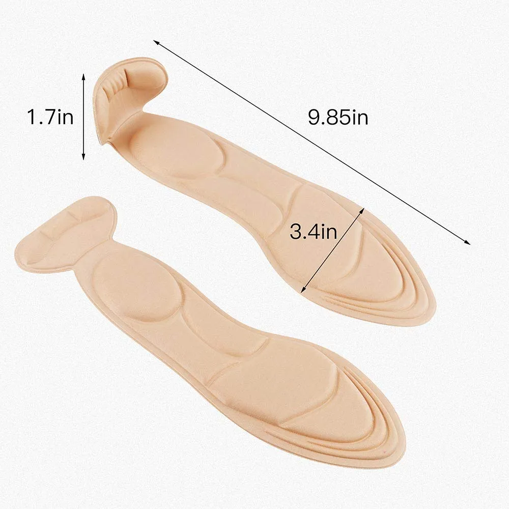 2020 New Heel Insoles, Shoe Insoles, Heel Cushions, Sponge Shoes Pads with High Heel Inserts for Loose Shoes, Metatarsal Pain, Arch Pain, Foot Pain, Heel Sore and Heel Spurs (Women 4.5-9.5)