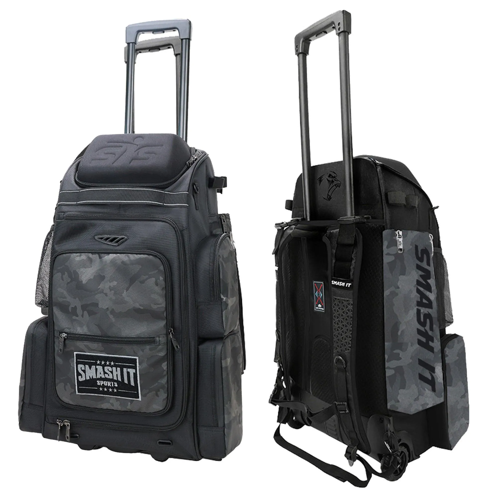 2025 Smash Ops Lil’ Guerrilla Hybrid Roller/Bat Pack Bag - Black Camo