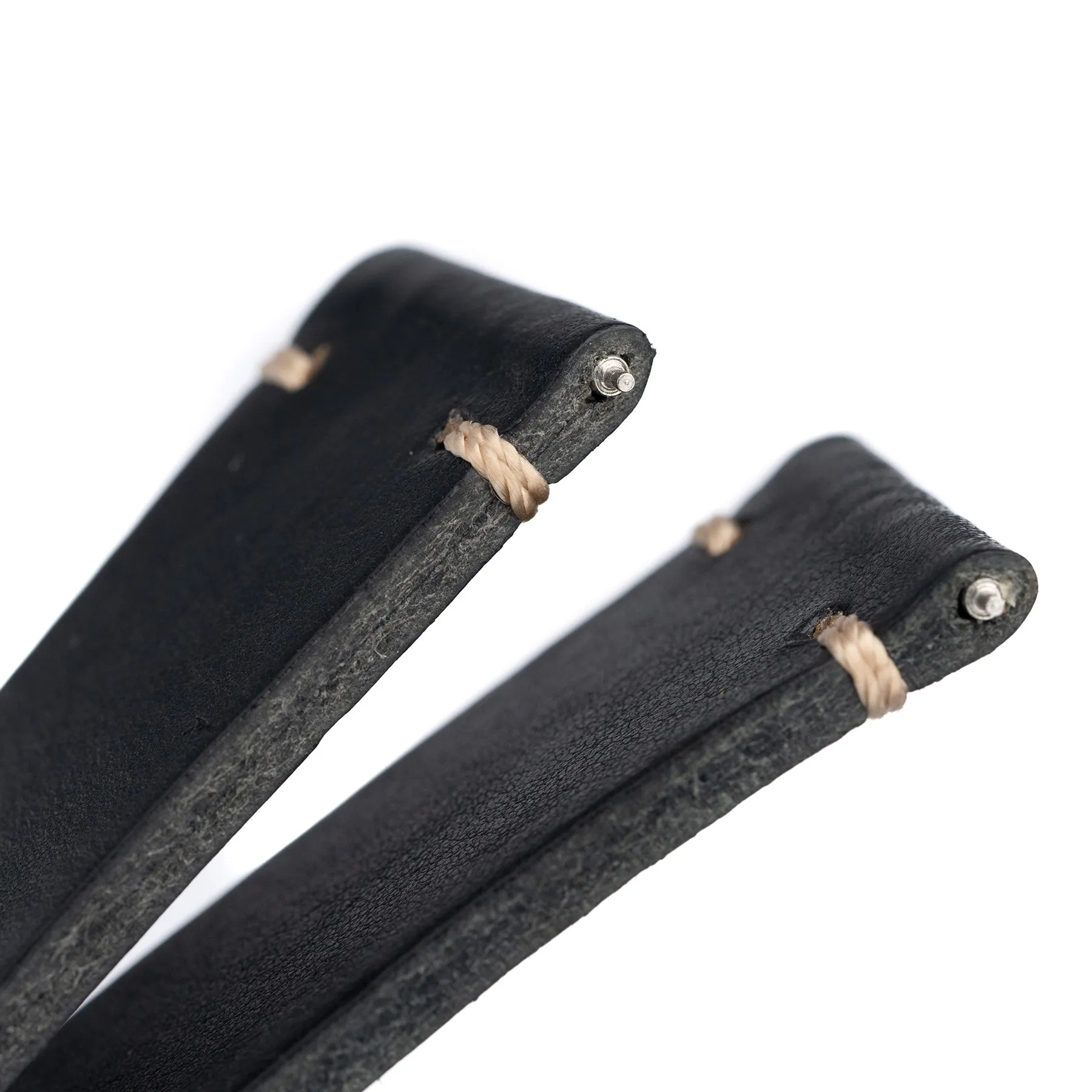 22mm Handmade Quick Release Genuine Leather Watch Strap - Black