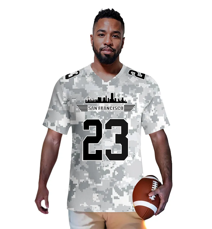 #23 McCaffrey San Francisco 49ers Jersey Salute to Star Players Camouflage Jersey American Football New Fashion Jersey