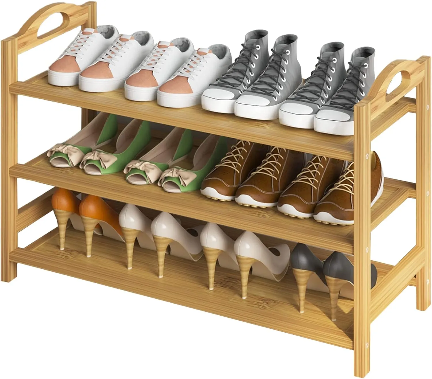 3-Tier Bamboo Shoe Rack Shoe Storage Organizer