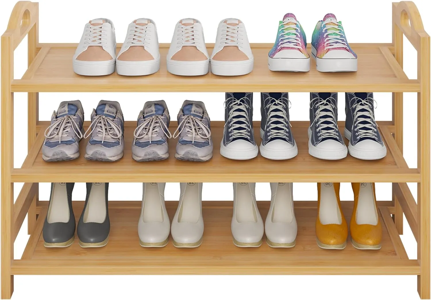 3-Tier Bamboo Shoe Rack Shoe Storage Organizer