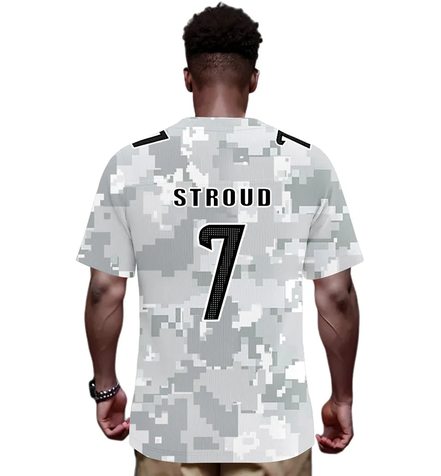 #7 Stroud Houston Texans Jersey Salute to Star Players Camouflage Jersey American Football New Fashion Jersey