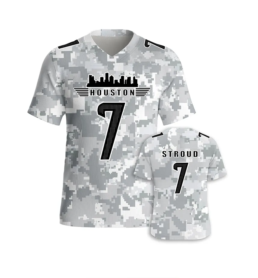 #7 Stroud Houston Texans Jersey Salute to Star Players Camouflage Jersey American Football New Fashion Jersey