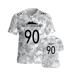 #90 Watt Pittsburgh Steelers Jersey Salute to Star Players Camouflage Jersey American Football New Fashion Jersey