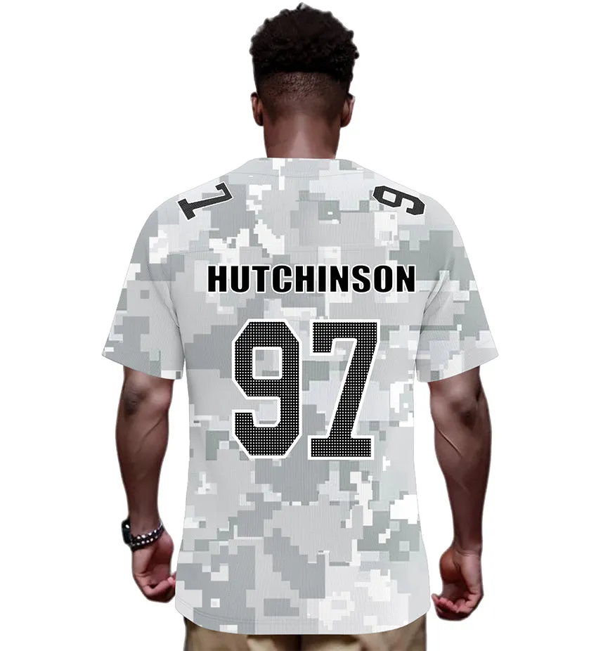 #97 Hutchinson Detroit Lions Jersey Salute to Star Players Camouflage Jersey American Football New Fashion Jersey