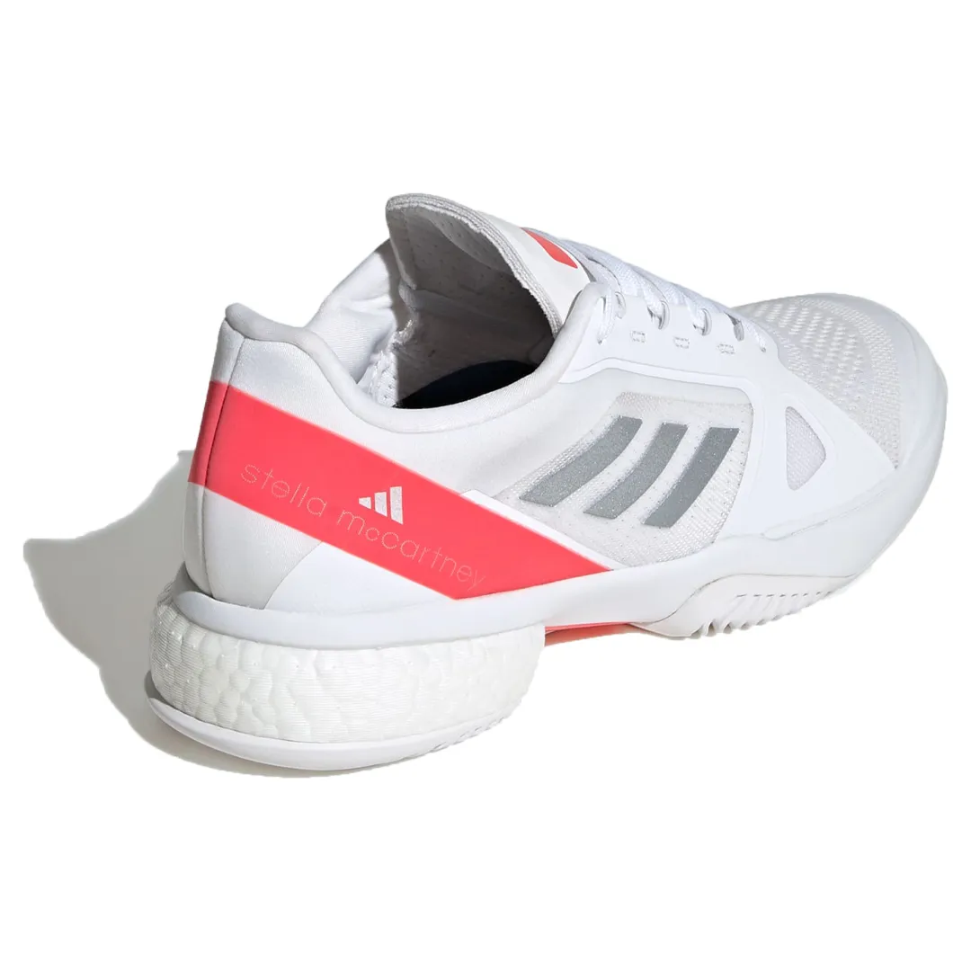 Adidas by Stella McCartney All Court Tennis Shoes (Ladies) - Cloud White/Silver Metallic/Lucid Red