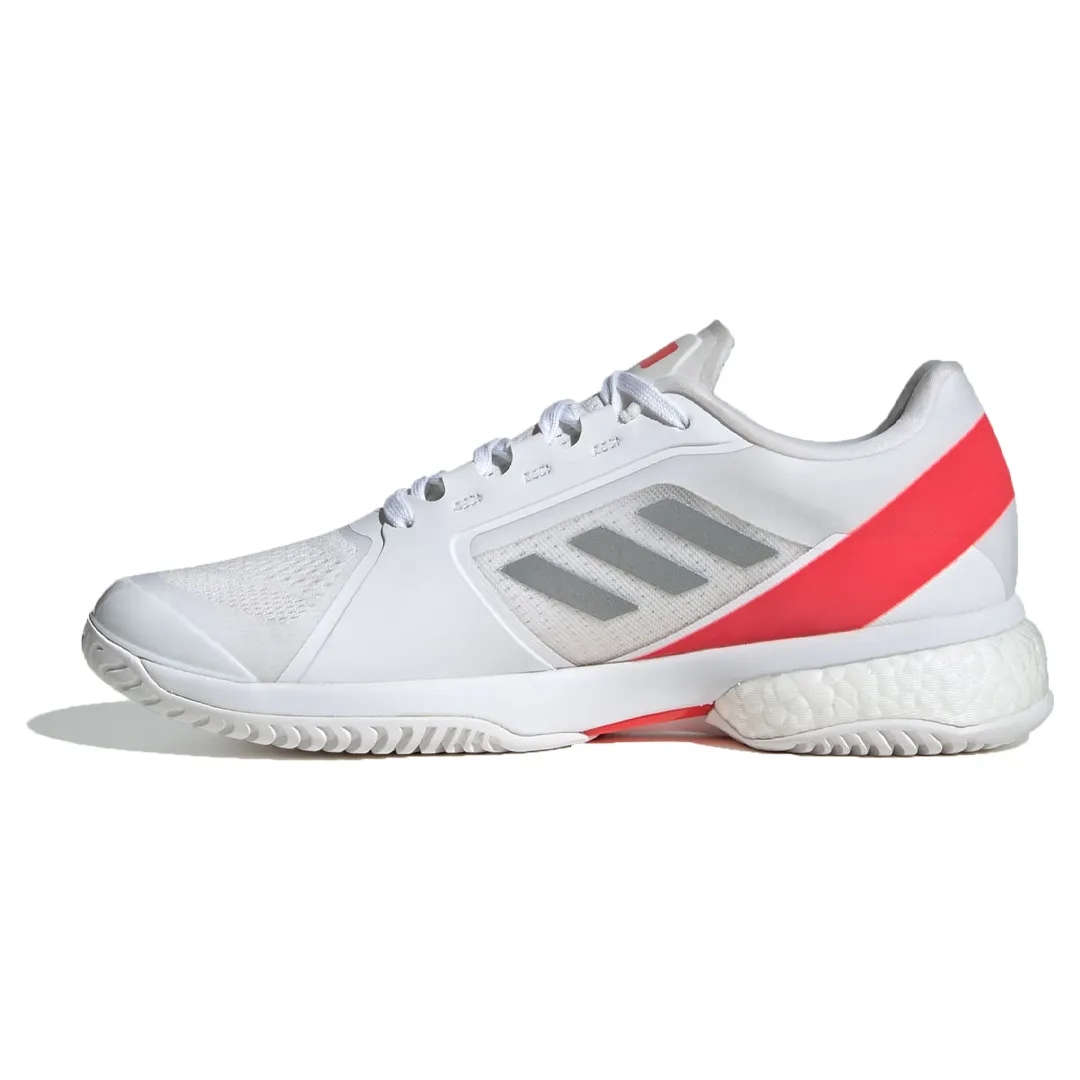 Adidas by Stella McCartney All Court Tennis Shoes (Ladies) - Cloud White/Silver Metallic/Lucid Red