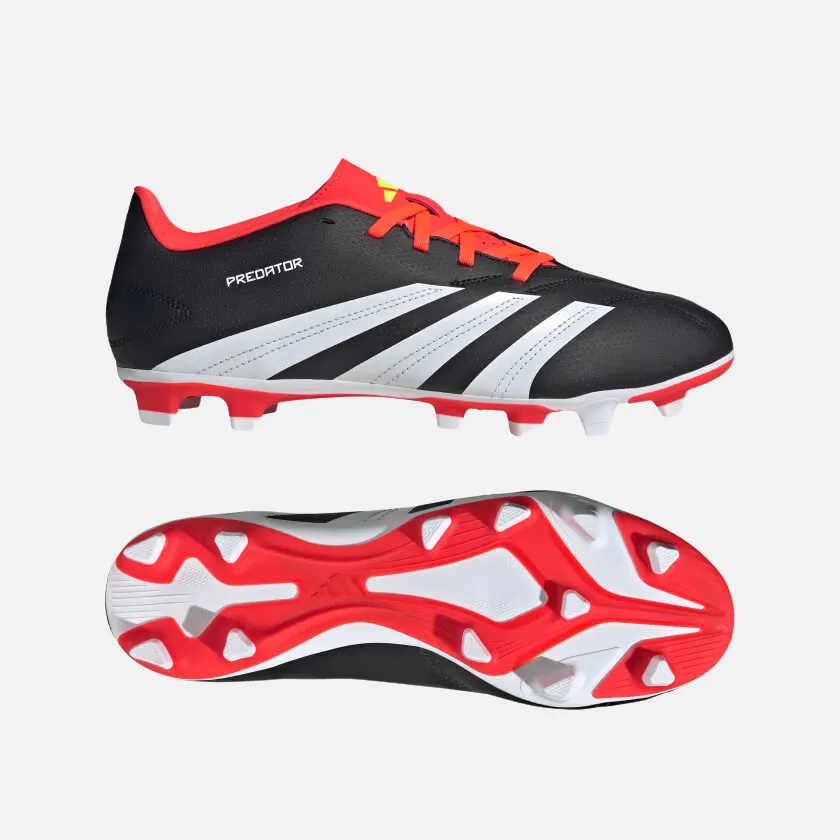 Adidas Predator Club Flexible Ground Unisex Football Shoes -Core Black/Cloud White/Solar Red