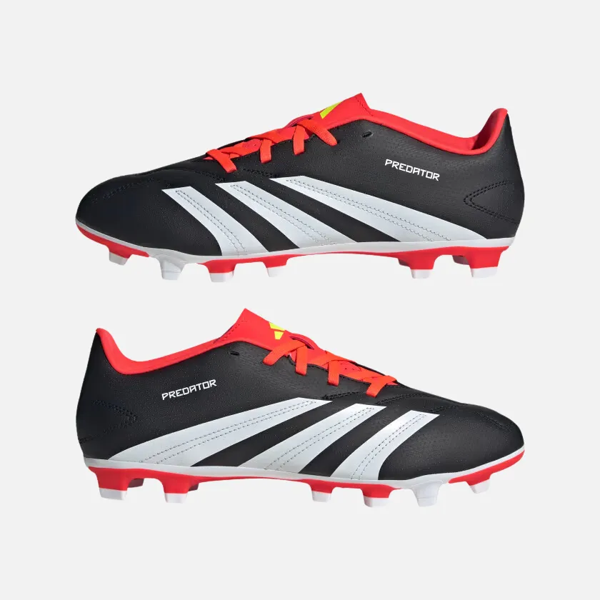 Adidas Predator Club Flexible Ground Unisex Football Shoes -Core Black/Cloud White/Solar Red