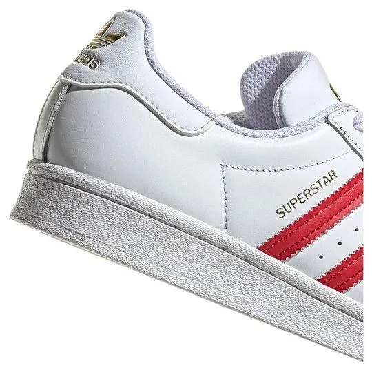 Adidas Women's Superstar Shoes - Cloud White / Better Scarlet / Gold Metallic