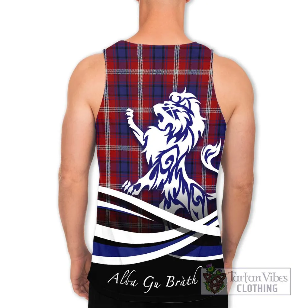 Ainslie Tartan Men's Tank Top with Alba Gu Brath Regal Lion Emblem