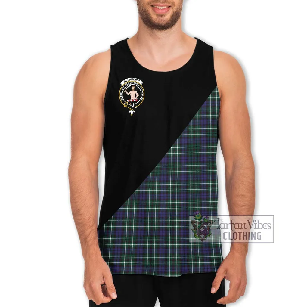 Allardice Tartan Men's Tank Top with Family Crest and Military Logo Style