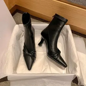 Amozae-Modern Boots Patent Leather Designer Brand Luxury 2024 New Winter Ankel Boots Bow Wedding Party Dress Gladiator Women Shoes