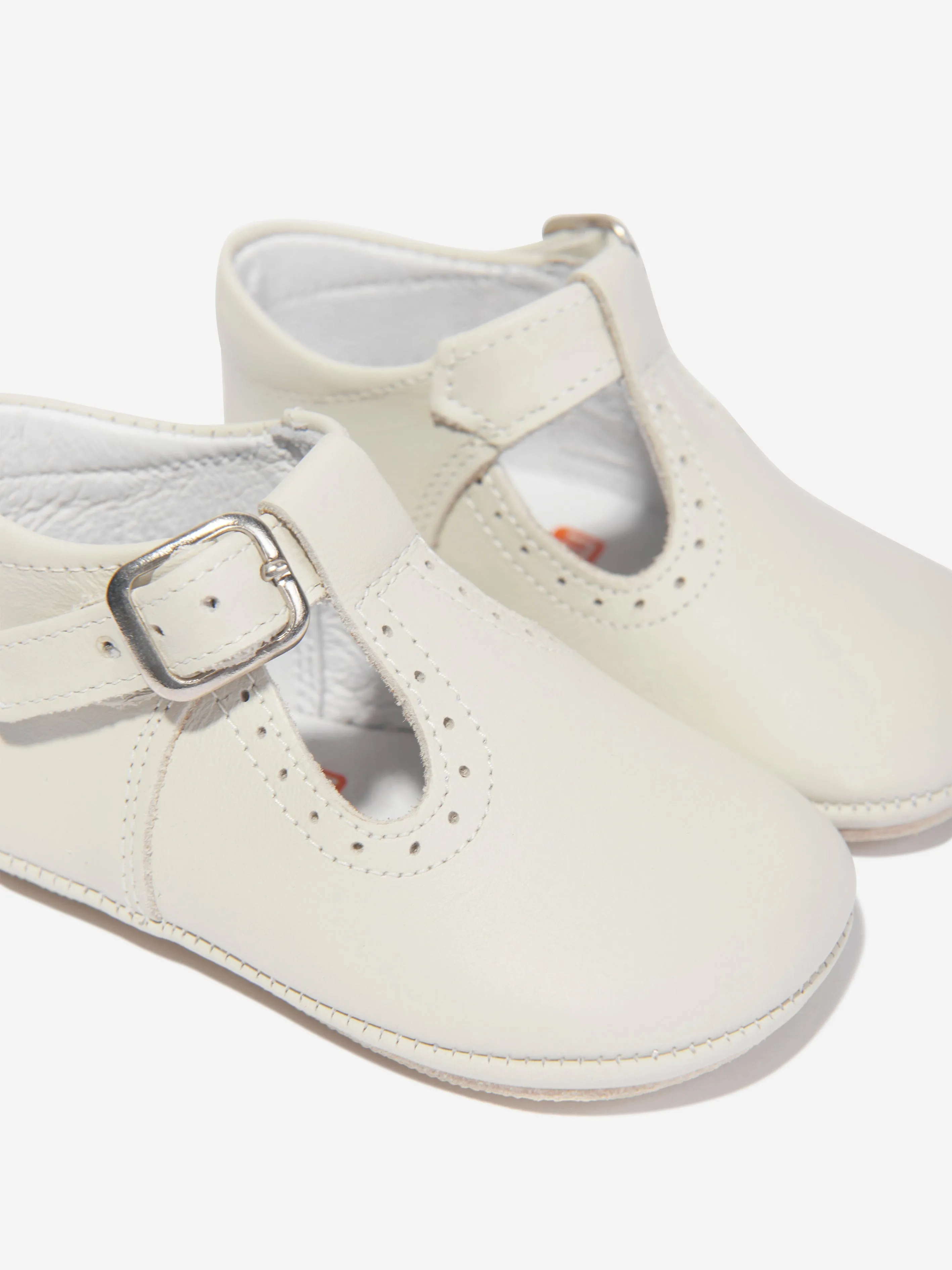 Andanines Baby Leather T-Bar Shoes in Beige