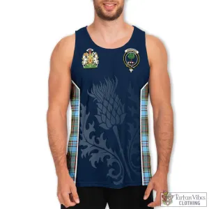 Anderson Ancient Tartan Men's Tanks Top with Family Crest and Scottish Thistle Vibes Sport Style