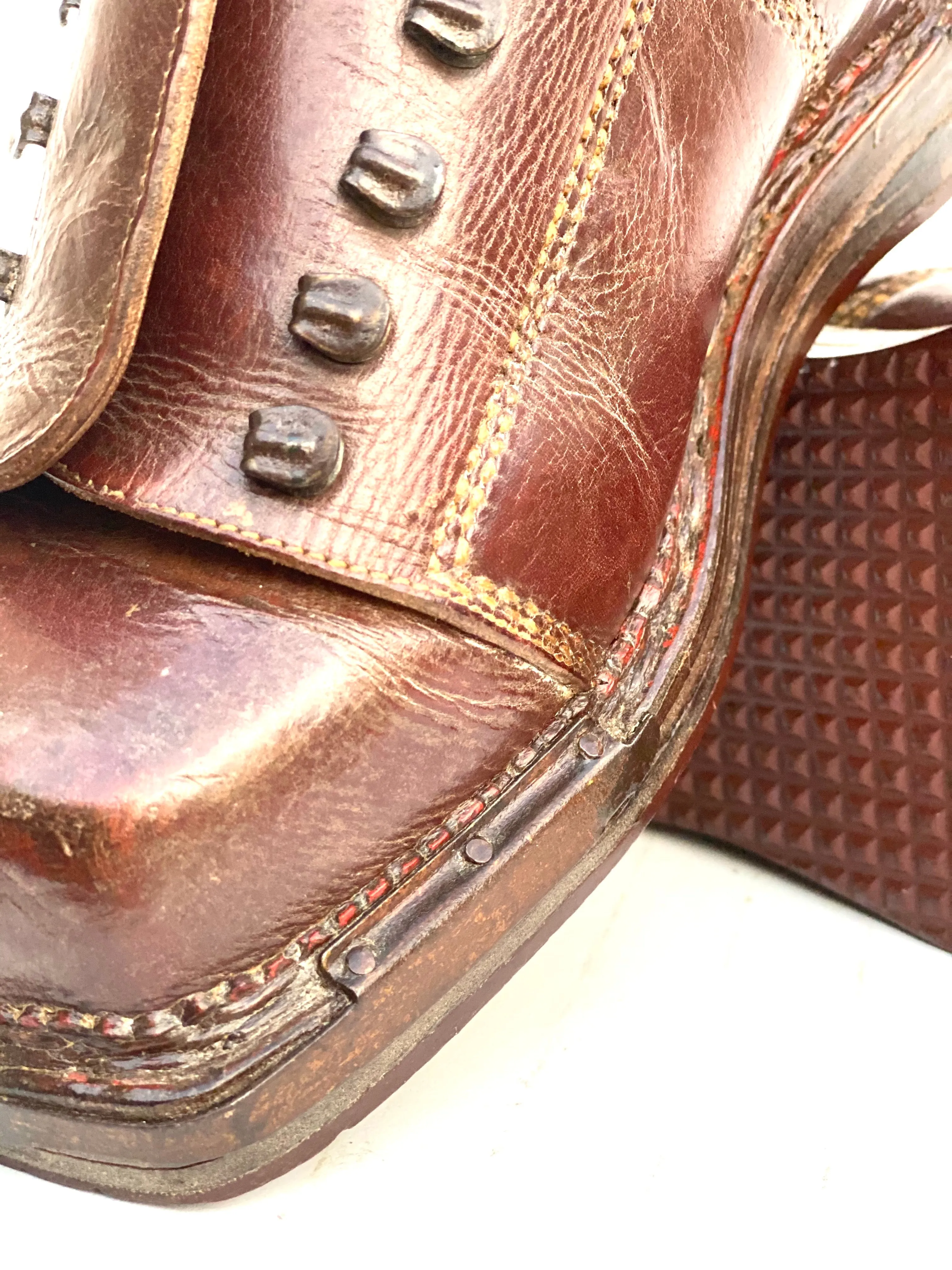 Antique Leather Ski Boots