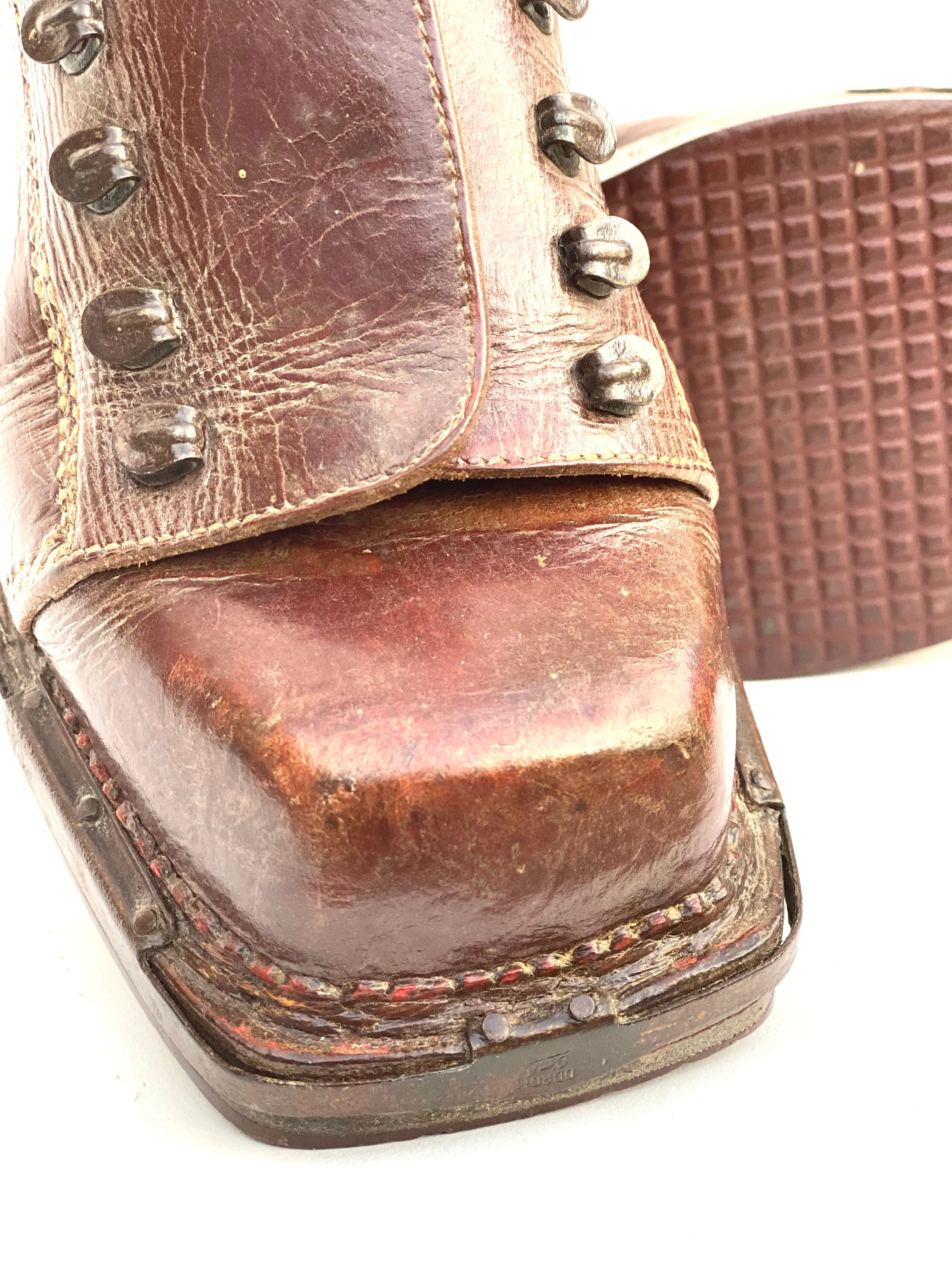 Antique Leather Ski Boots