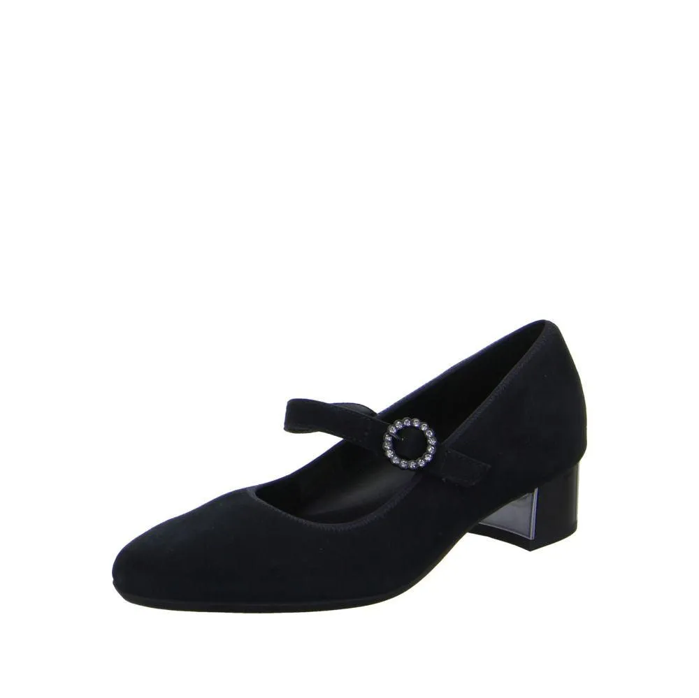 Ara Nizza Black Suede Mary Jane Shoe