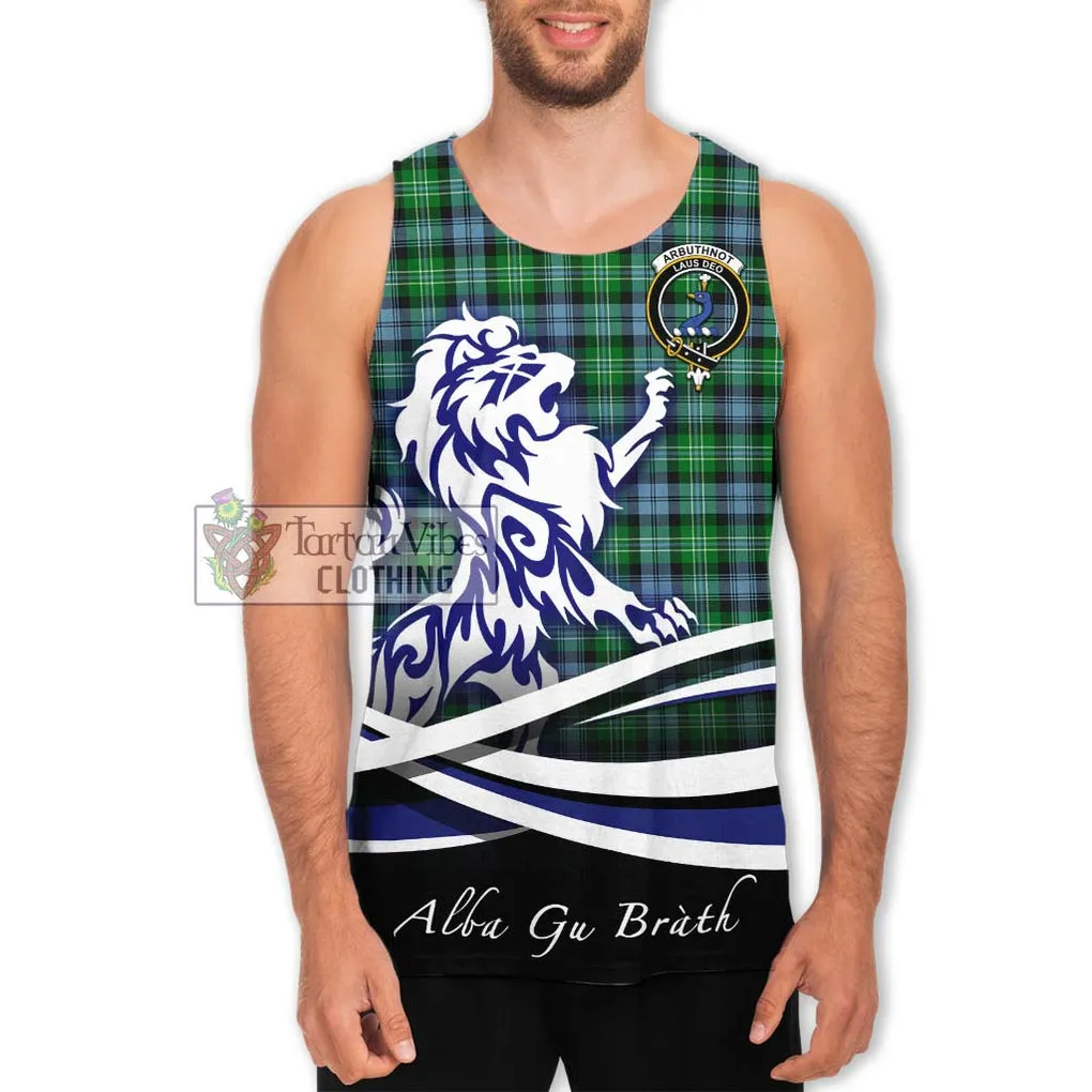 Arbuthnot Ancient Tartan Men's Tank Top with Alba Gu Brath Regal Lion Emblem