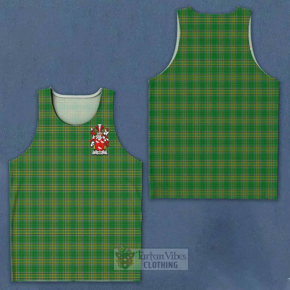 Ash Irish Clan Tartan Men's Tank Top with Coat of Arms