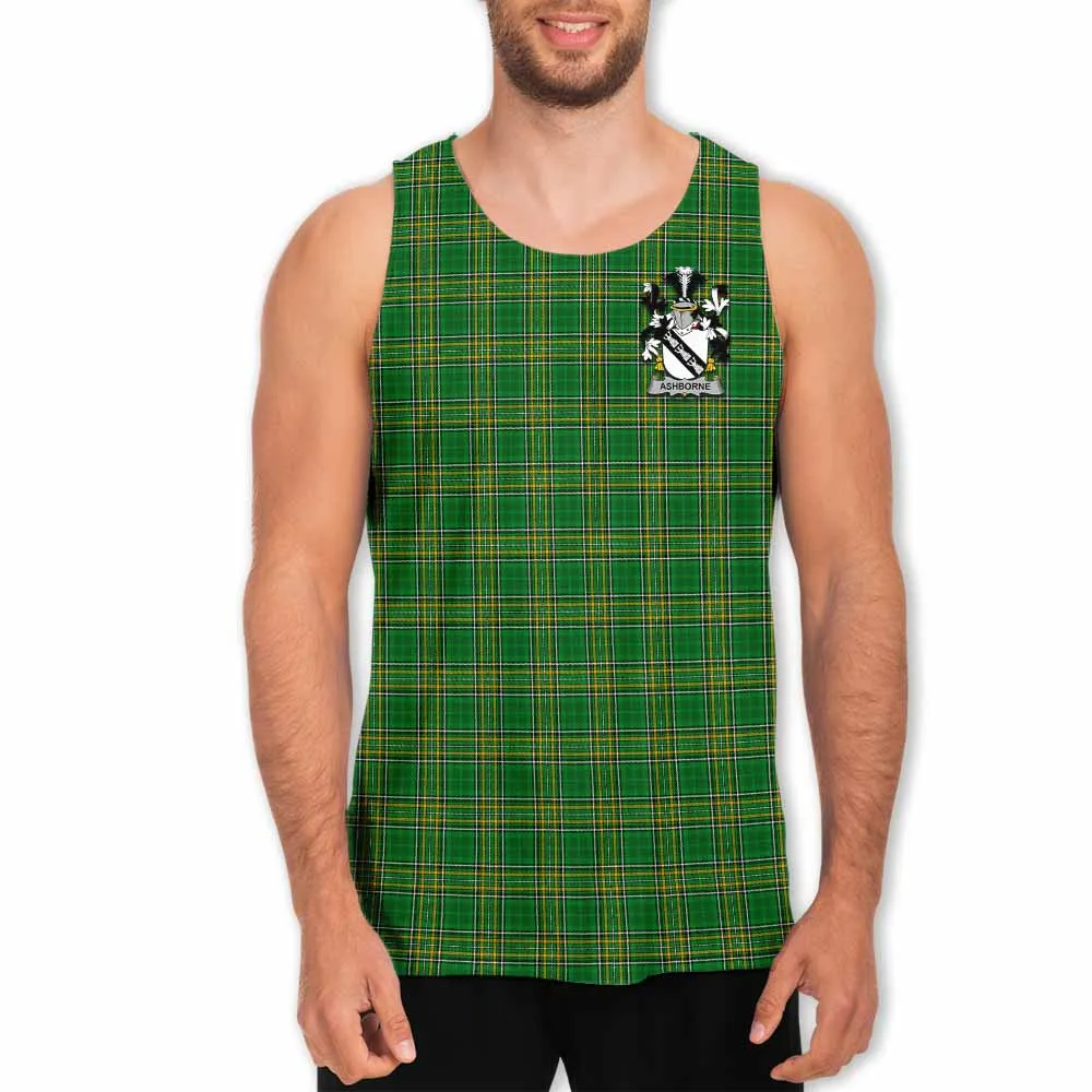 Ashborne Irish Clan Tartan Men's Tank Top with Coat of Arms