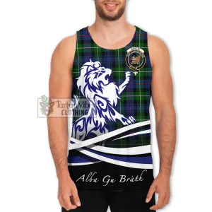 Baillie Tartan Men's Tank Top with Alba Gu Brath Regal Lion Emblem