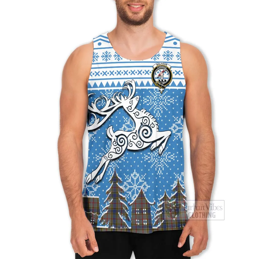 Balfour Clan Christmas Men's Tank Top Celtic Reindeer Style