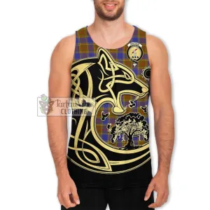 Balfour Tartan Men's Tank Top with Family Crest Celtic Wolf Style