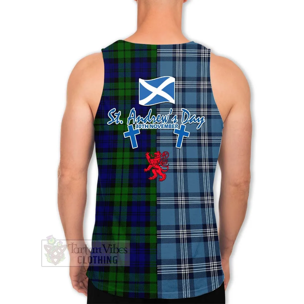 Bannatyne Tartan Men's Tank Top Happy St. Andrew's Day Half Tartan Style