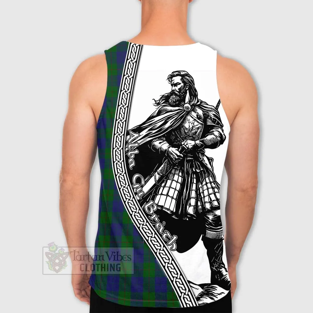 Barclay Tartan Clan Crest Men's Tank Top with Highlander Warrior Celtic Style