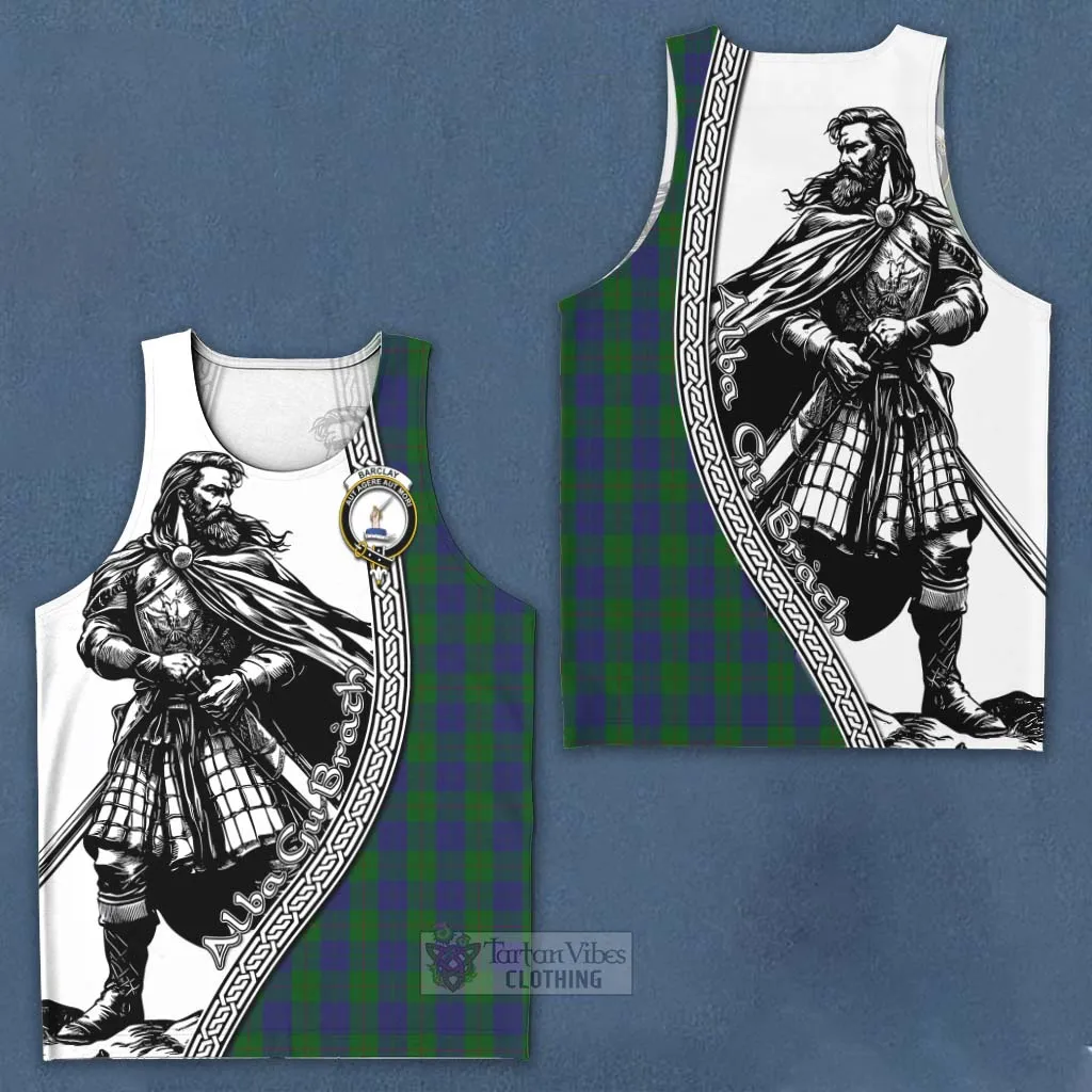 Barclay Tartan Clan Crest Men's Tank Top with Highlander Warrior Celtic Style