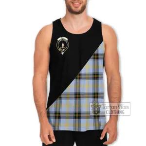 Bell Tartan Men's Tank Top with Family Crest and Military Logo Style