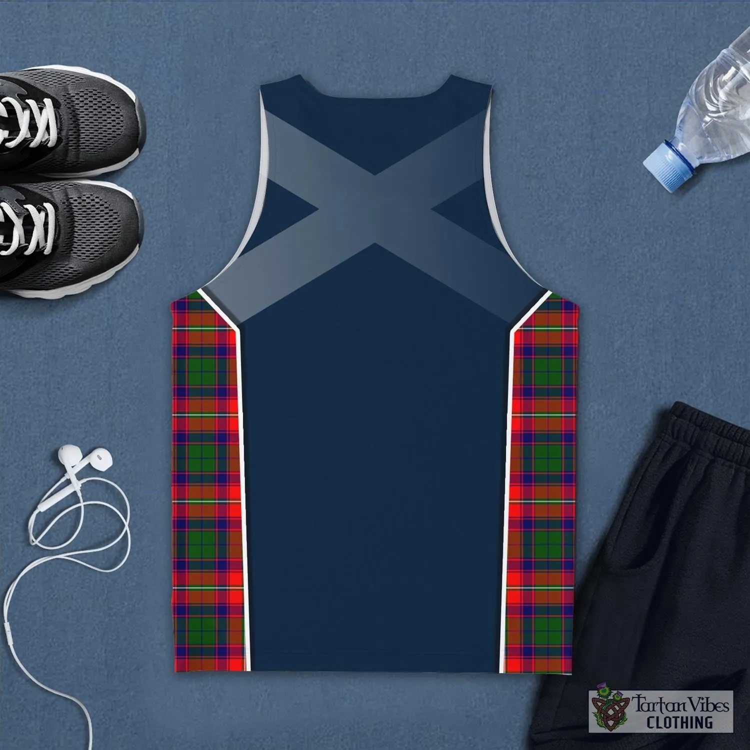 Belshes Tartan Men's Tanks Top with Family Crest and Scottish Thistle Vibes Sport Style