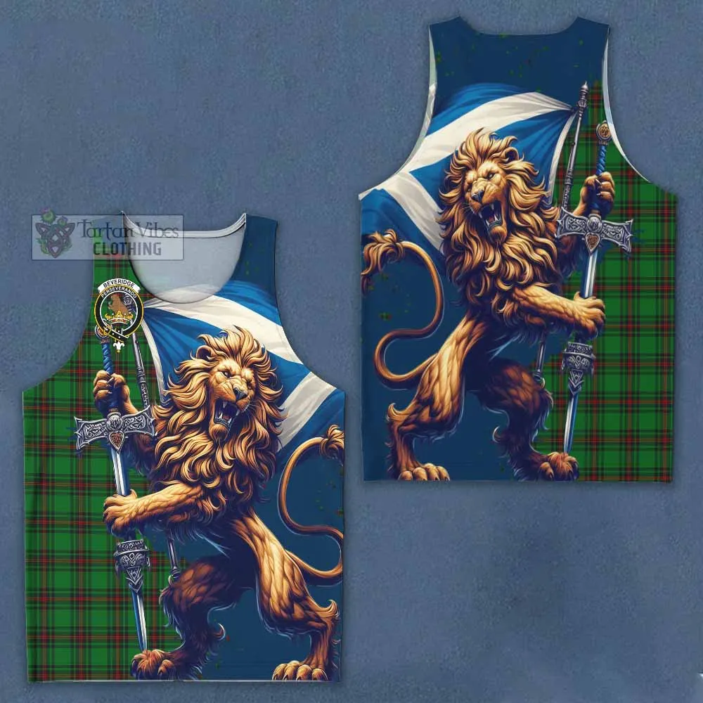 Beveridge Tartan Family Crest Men's Tank Top with Scottish Majestic Lion