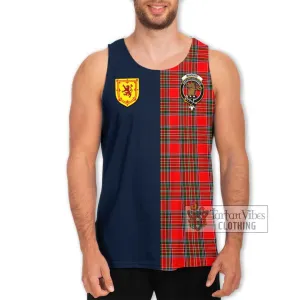 Binning Tartan Men's Tank Top Alba with Scottish Lion Royal Arm Half Style