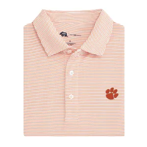 Birdie Stripe Clemson Paw Polo