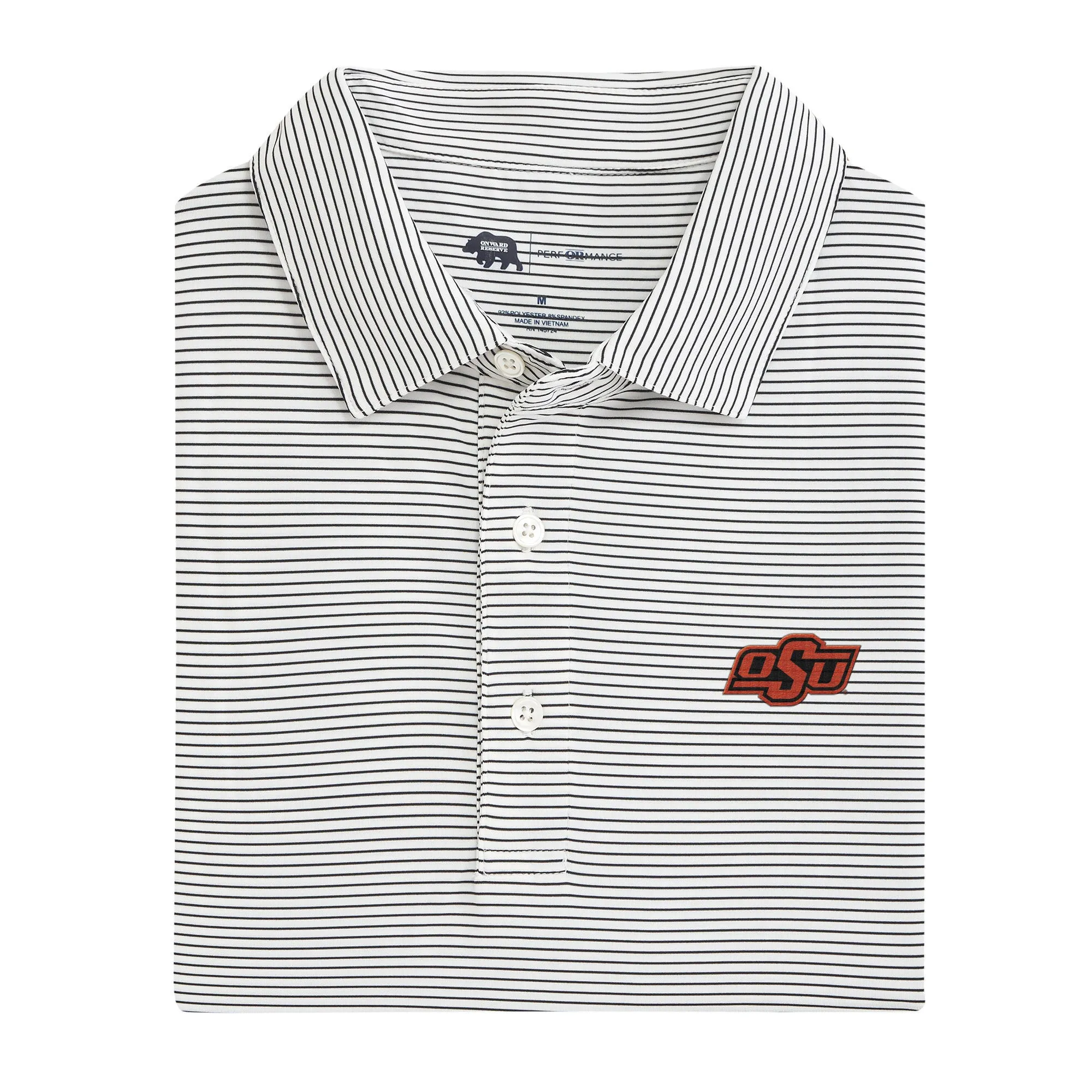 Birdie Stripe Oklahoma State Performance Polo - Black