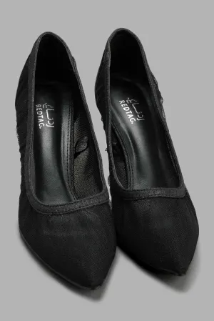 Black Lurex Court Shoes