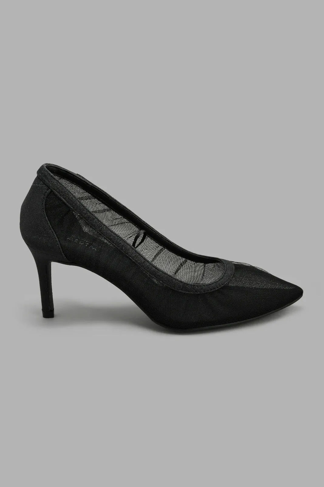 Black Lurex Court Shoes