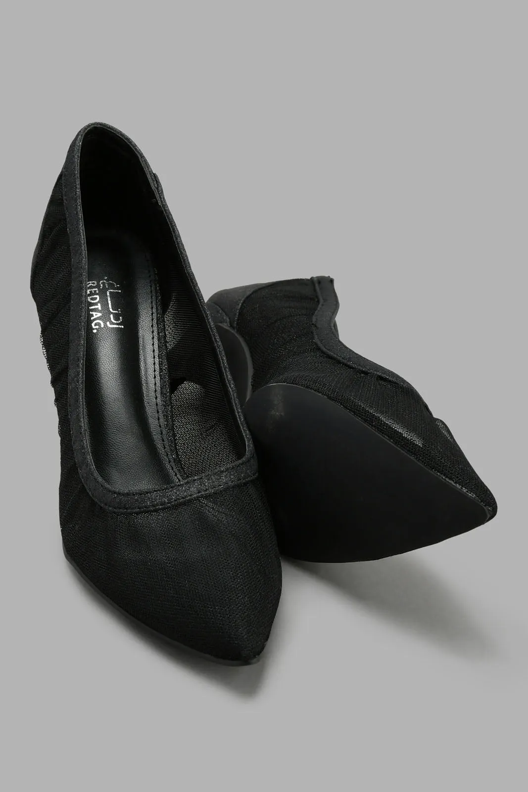 Black Lurex Court Shoes