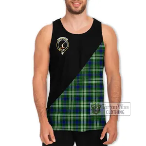 Blackadder Tartan Men's Tank Top with Family Crest and Military Logo Style