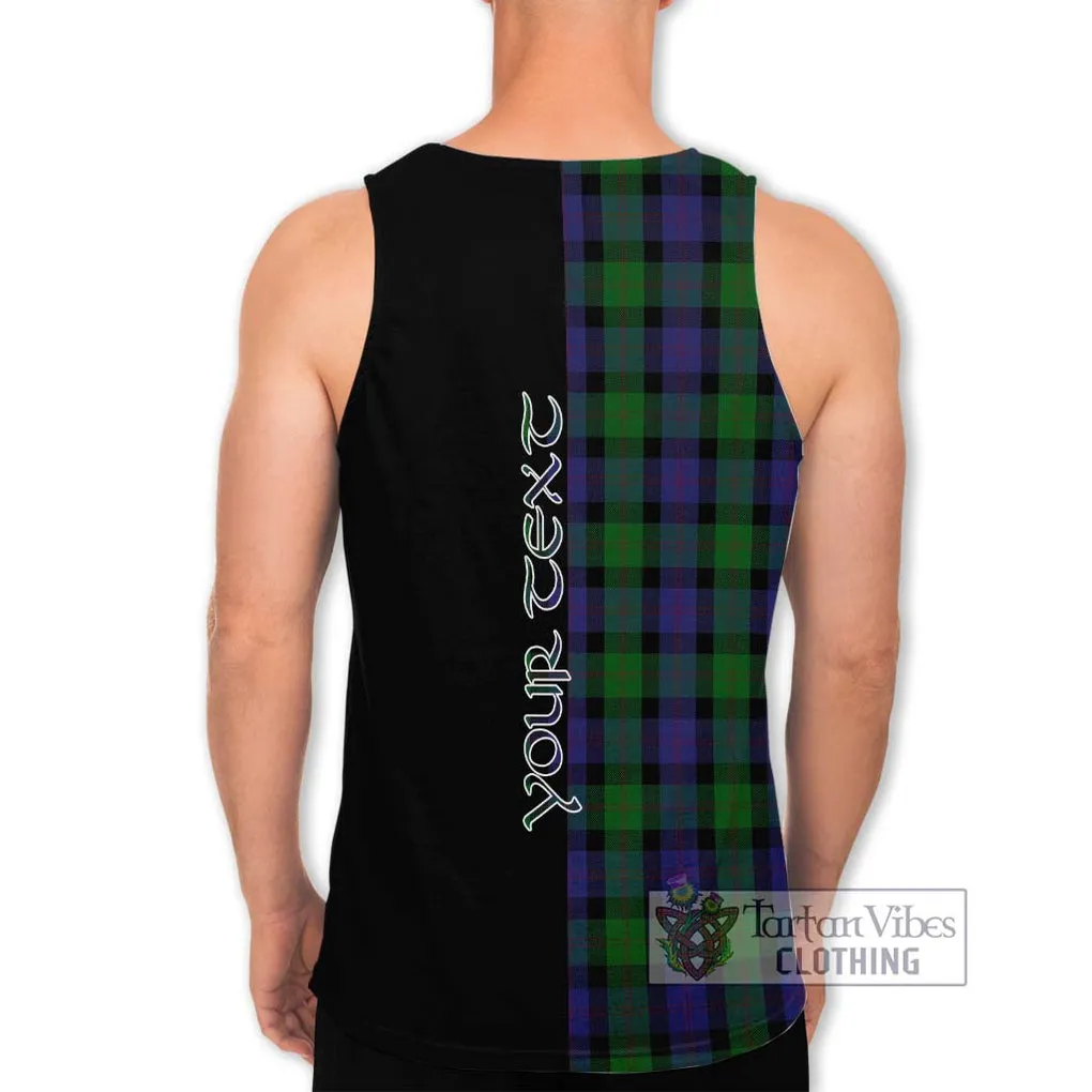 Blair Tartan Men's Tank Top with Family Crest and Half Of Me Style