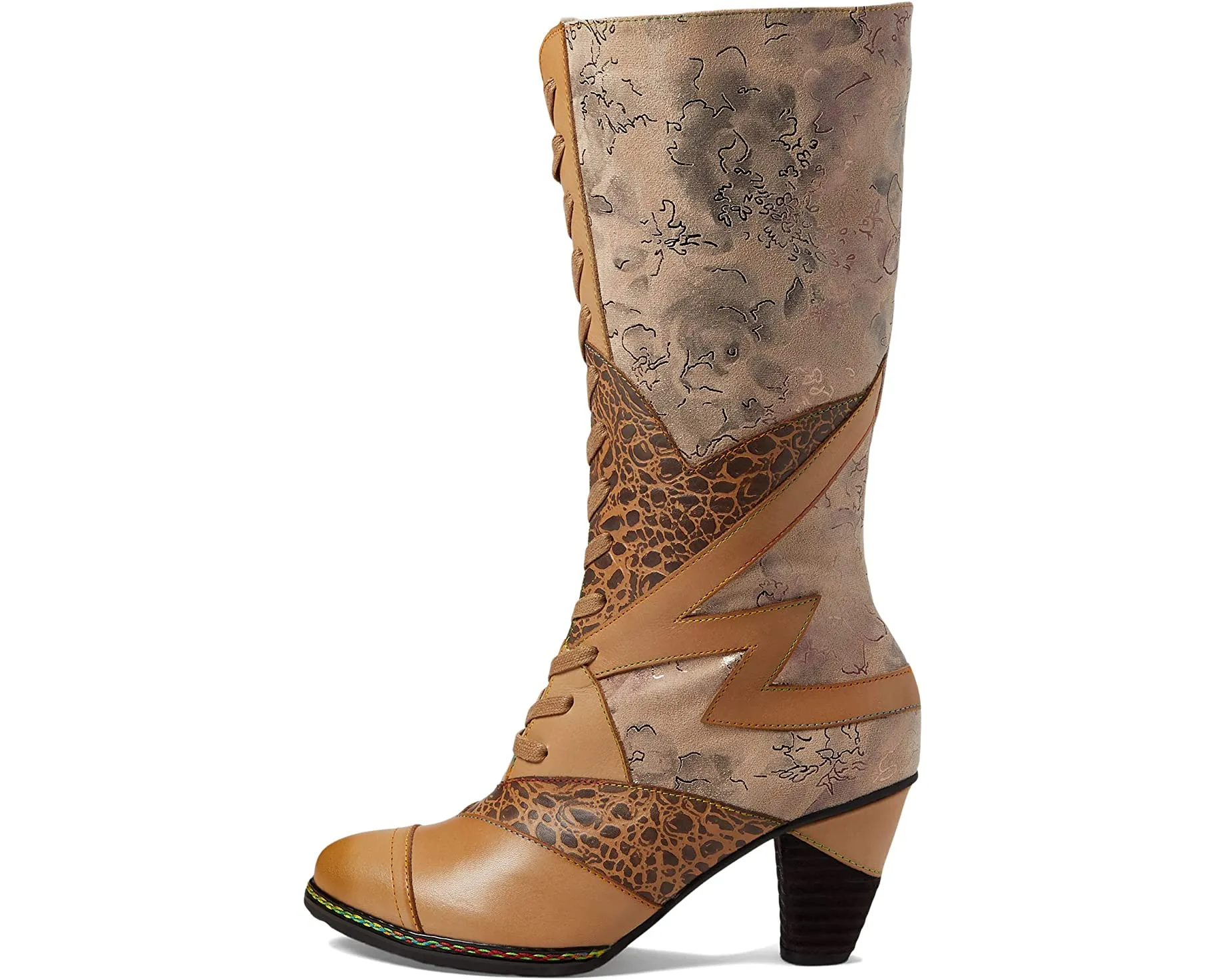 Boots Malagie Croco L'Artiste by Spring Step, beige multi