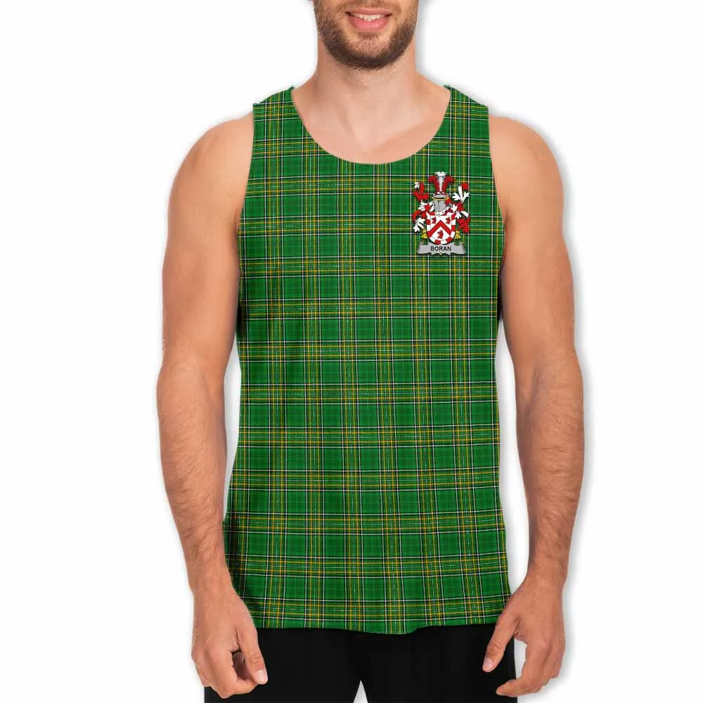 Boran Irish Clan Tartan Men's Tank Top with Coat of Arms