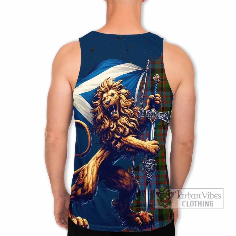 Bowie Tartan Family Crest Men's Tank Top with Scottish Majestic Lion