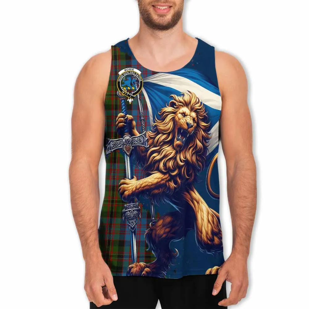 Bowie Tartan Family Crest Men's Tank Top with Scottish Majestic Lion