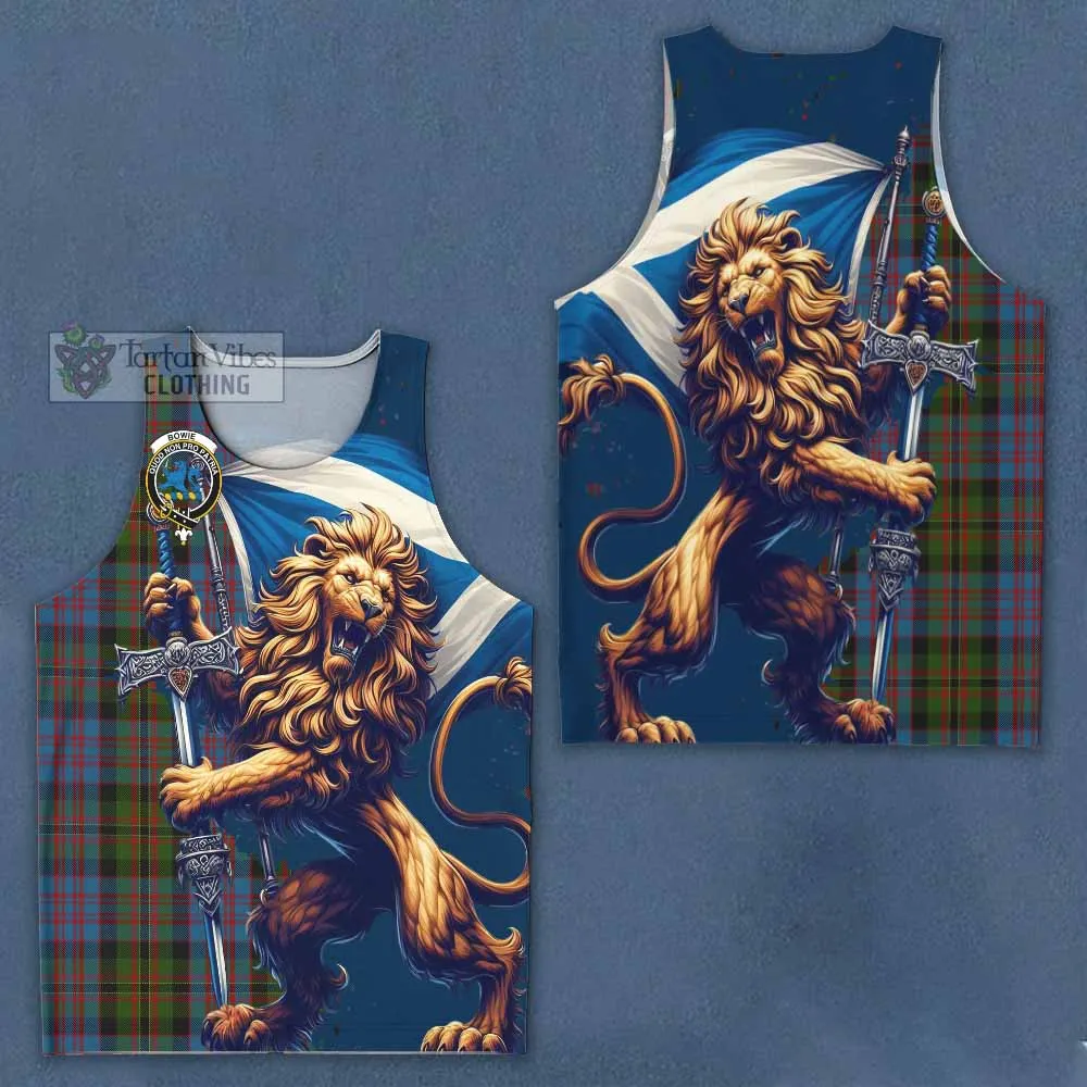 Bowie Tartan Family Crest Men's Tank Top with Scottish Majestic Lion