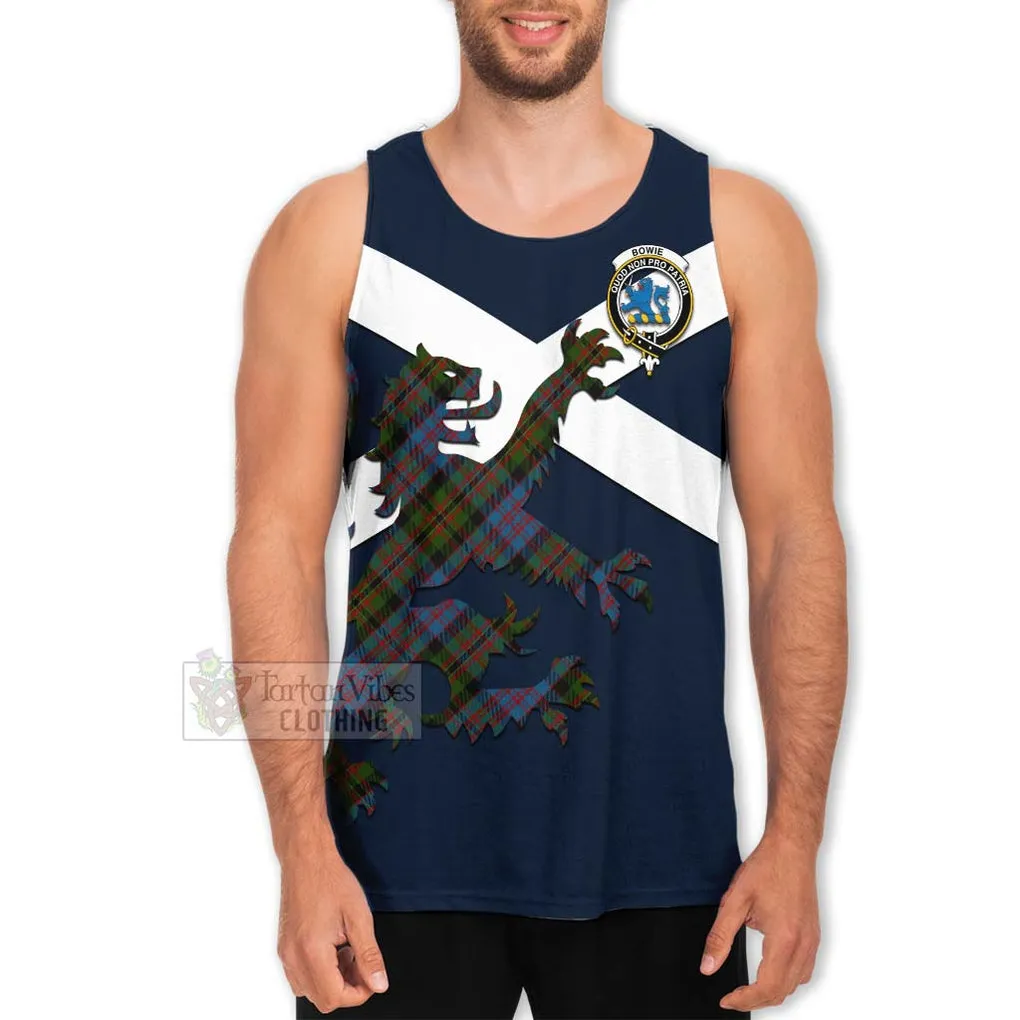 Bowie Tartan Lion Rampant Men's Tank Top  Proudly Display Your Heritage with Alba Gu Brath and Clan Name