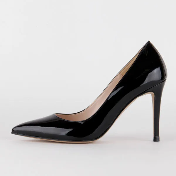 *BRAMARE - black patent, 9cm size UK 3